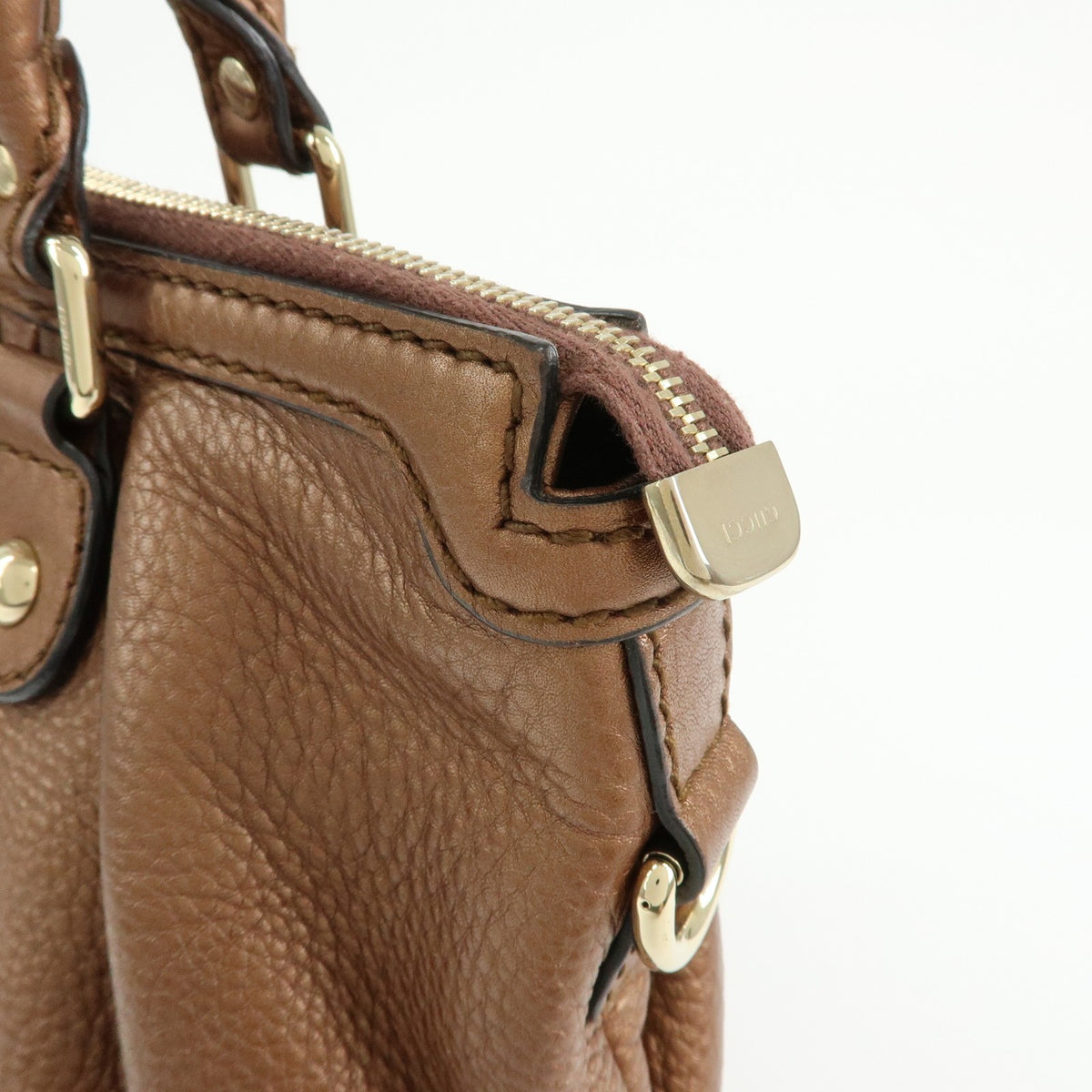 Gucci Sukey Top Handle Satchel Leather Brown Leather Handbag (Pre-Owned)