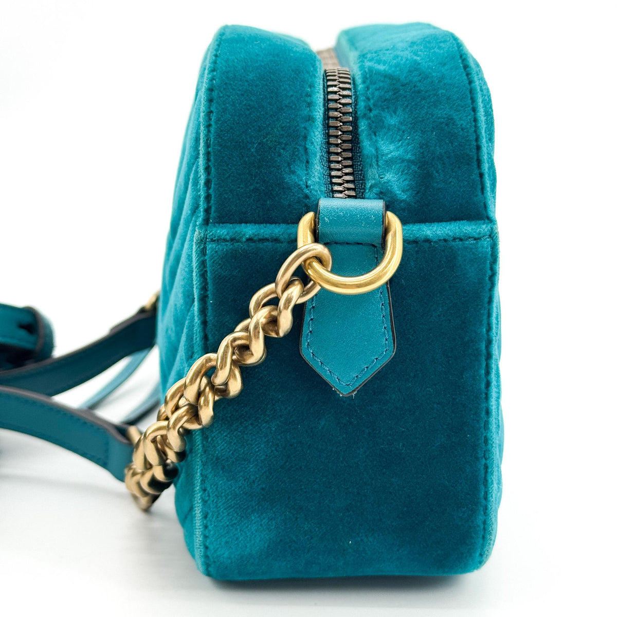 Gucci Gg Marmont Matelasse Velvet Green Velvet Shoulder Bag Bag (Pre-Owned)