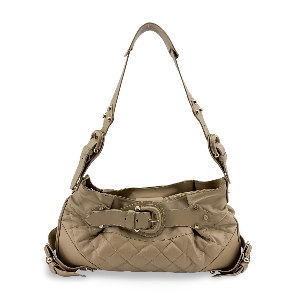 Burberry Enmore Quilted Leather Beige Leather Shoulder Bag Bag (Pre-Owned)