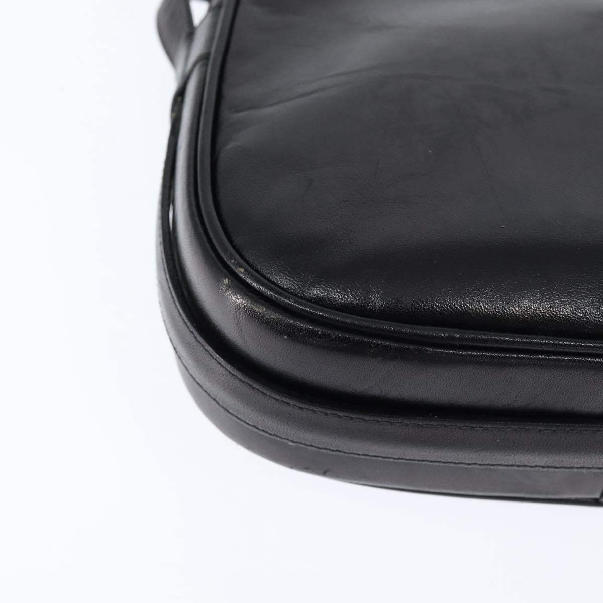 Celine Shoulder Leather Black Leather Shoulder Bag Bag (Pre-Owned)