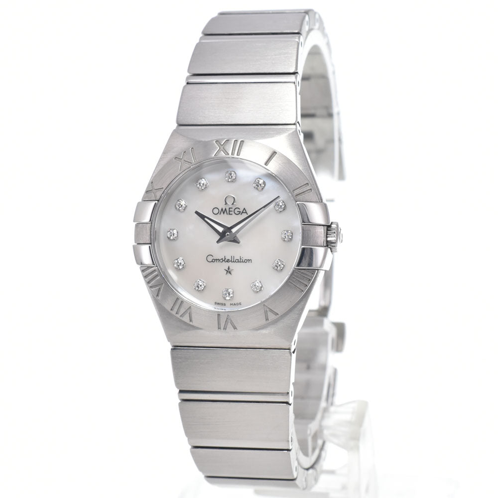 Omega Constellation Quartz Stainless Steel With Diamond Markers And Mother Of Pearl Watch (Pre-Owned)