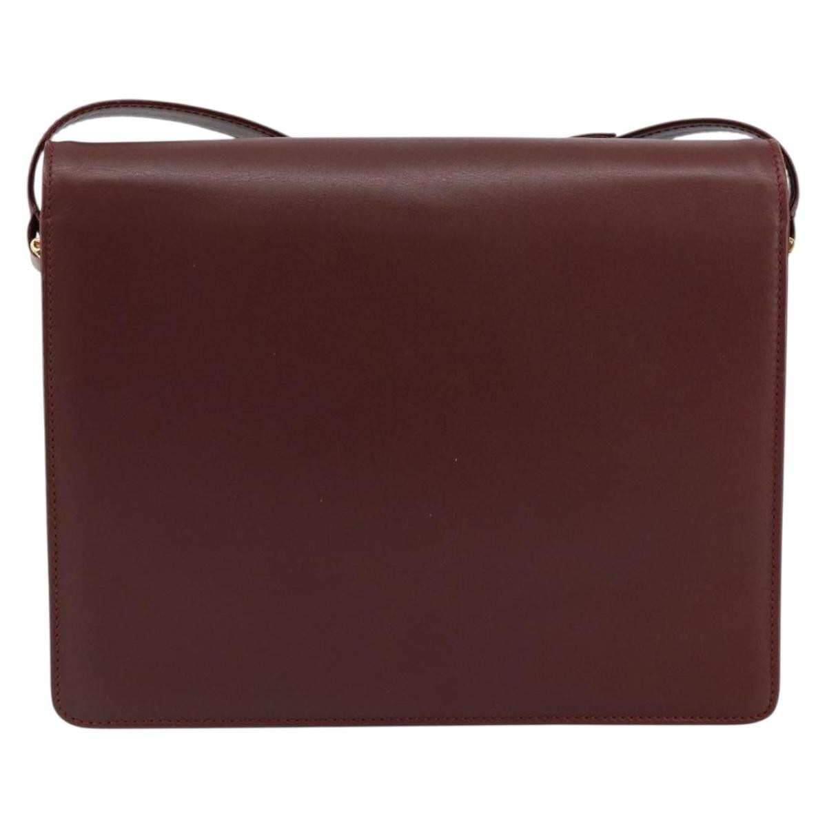 Cartier Must De Cartier Leather Burgundy Leather Shoulder Bag Bag (Pre-Owned)