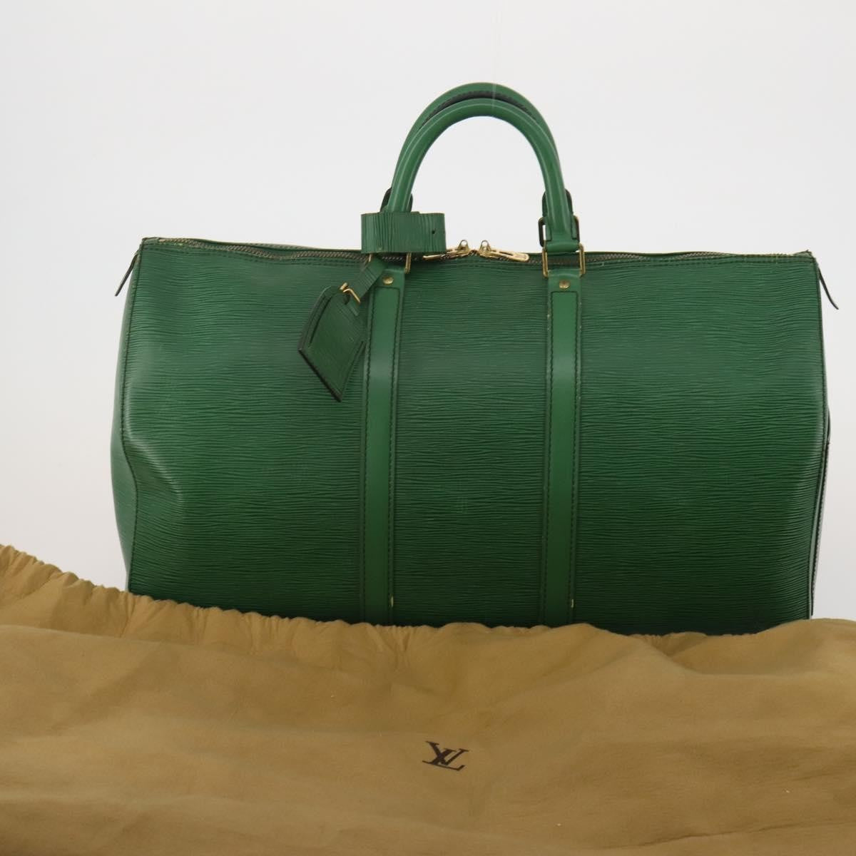 Louis Vuitton Keepall Epi Green Leather Travel Bag Bag (Pre-Owned)