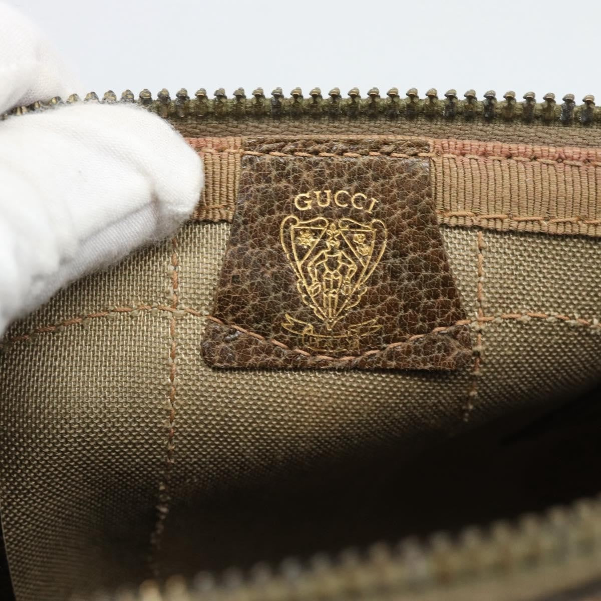 Gucci Vintage Web Boston Gg Coated Canvas Beige Canvas Handbag (Pre-Owned)