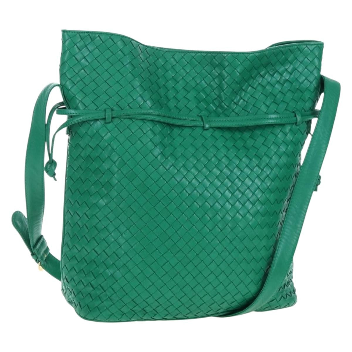 Bottega Veneta Intrecciato Shoulder Leather Green Leather Shoulder Bag Bag (Pre-Owned)