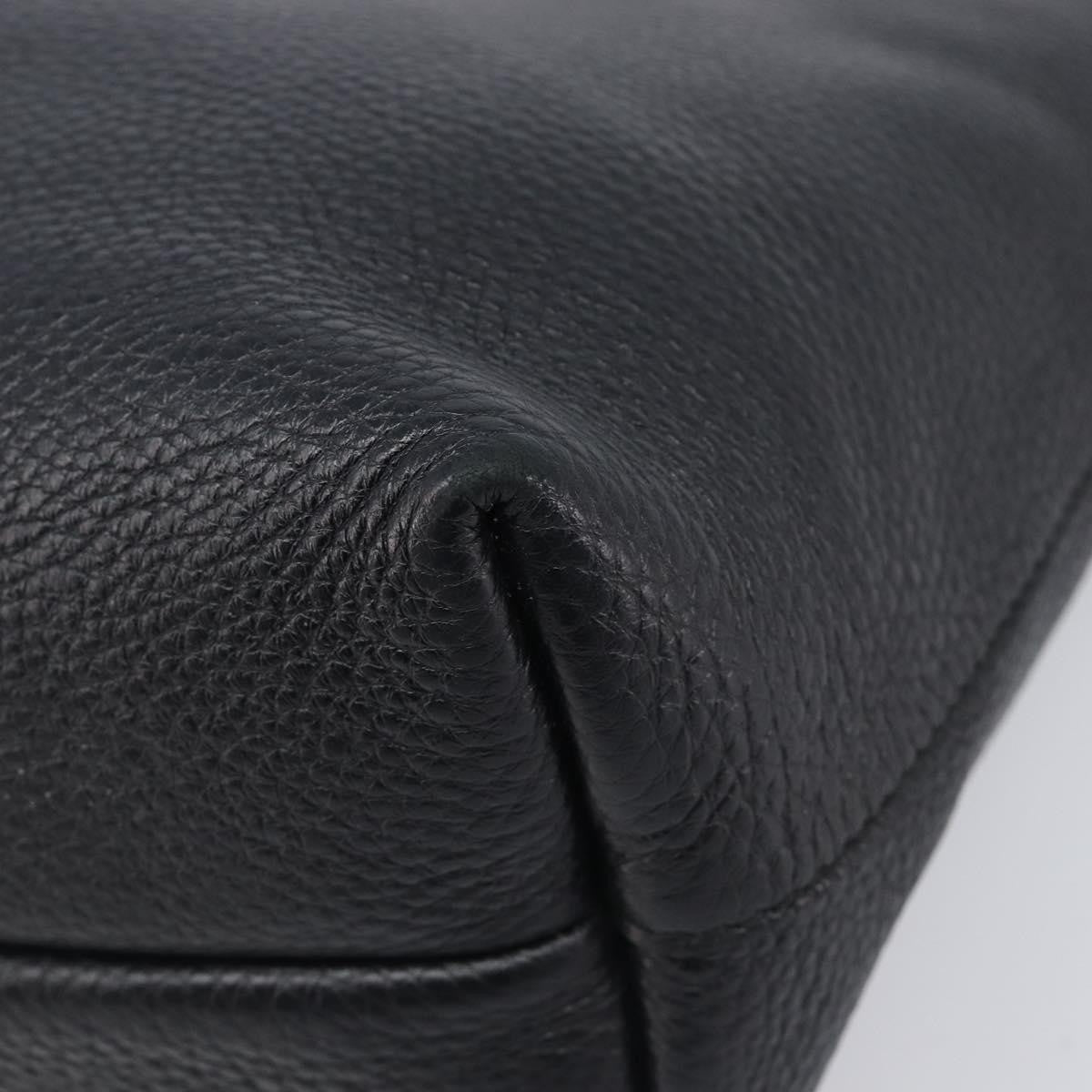 Salvatore Ferragamo Gancini Leather Black Leather Handbag (Pre-Owned)