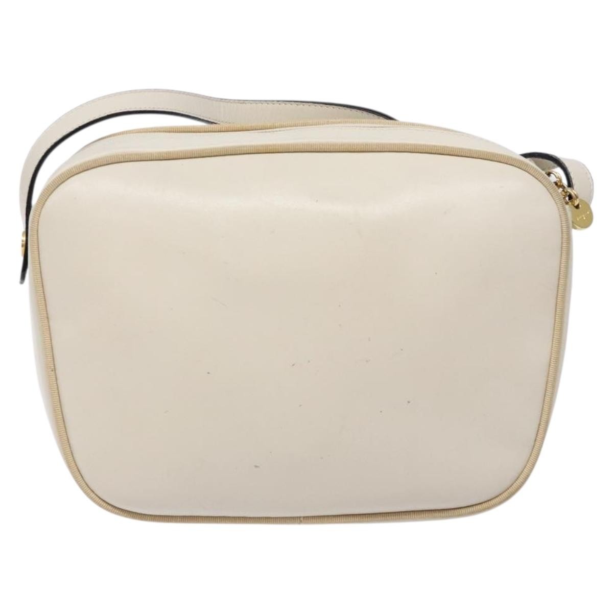 Salvatore Ferragamo Vala Leather Beige Leather Shoulder Bag Bag (Pre-Owned)