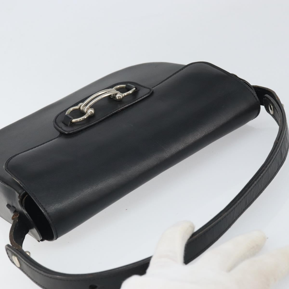 Christian Dior Shoulder Leather Black Leather Shoulder Bag Bag (Pre-Owned)