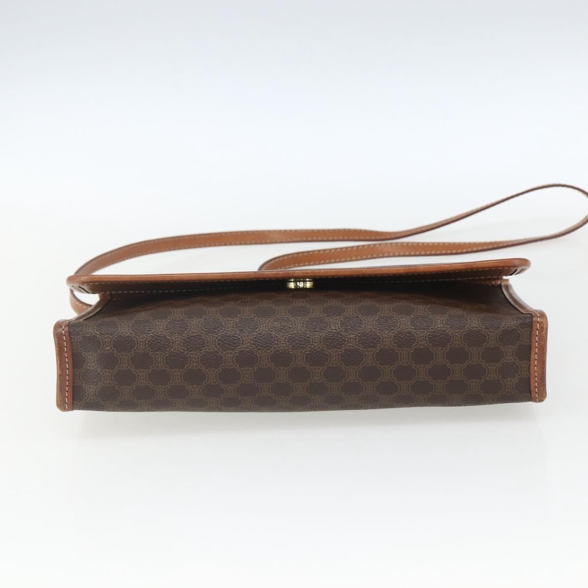 Celine Vintage Macadam Canvas And Leather Brown Canvas Shoulder Bag Bag (Pre-Owned)