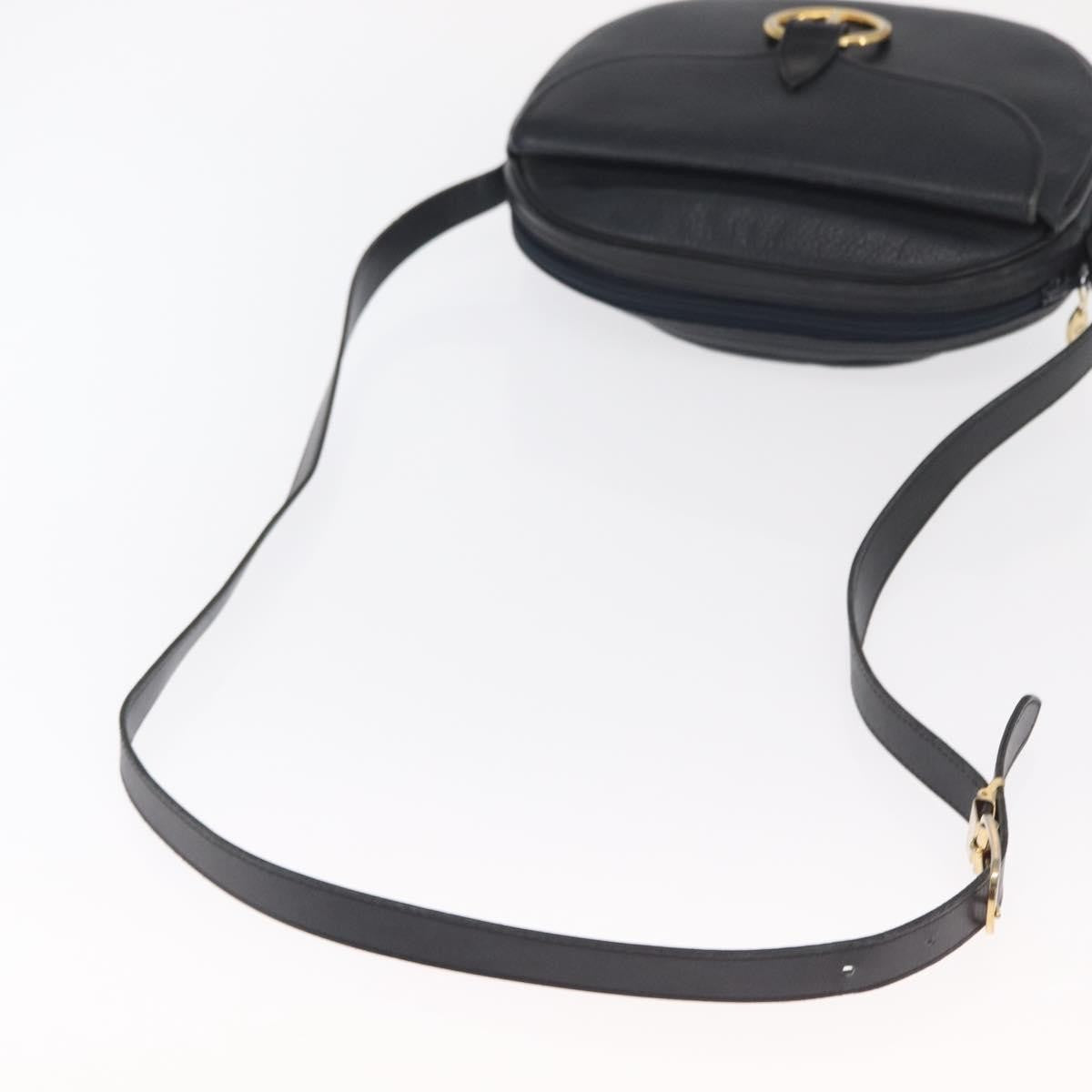 Christian Dior Vintage Leather Navy Leather Shoulder Bag Bag (Pre-Owned)