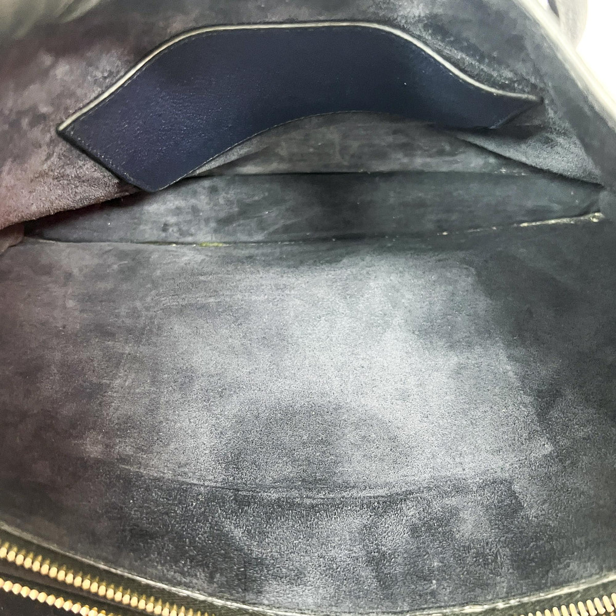 Miu Miu Madras Leather Navy Leather Tote Bag Bag (Pre-Owned)