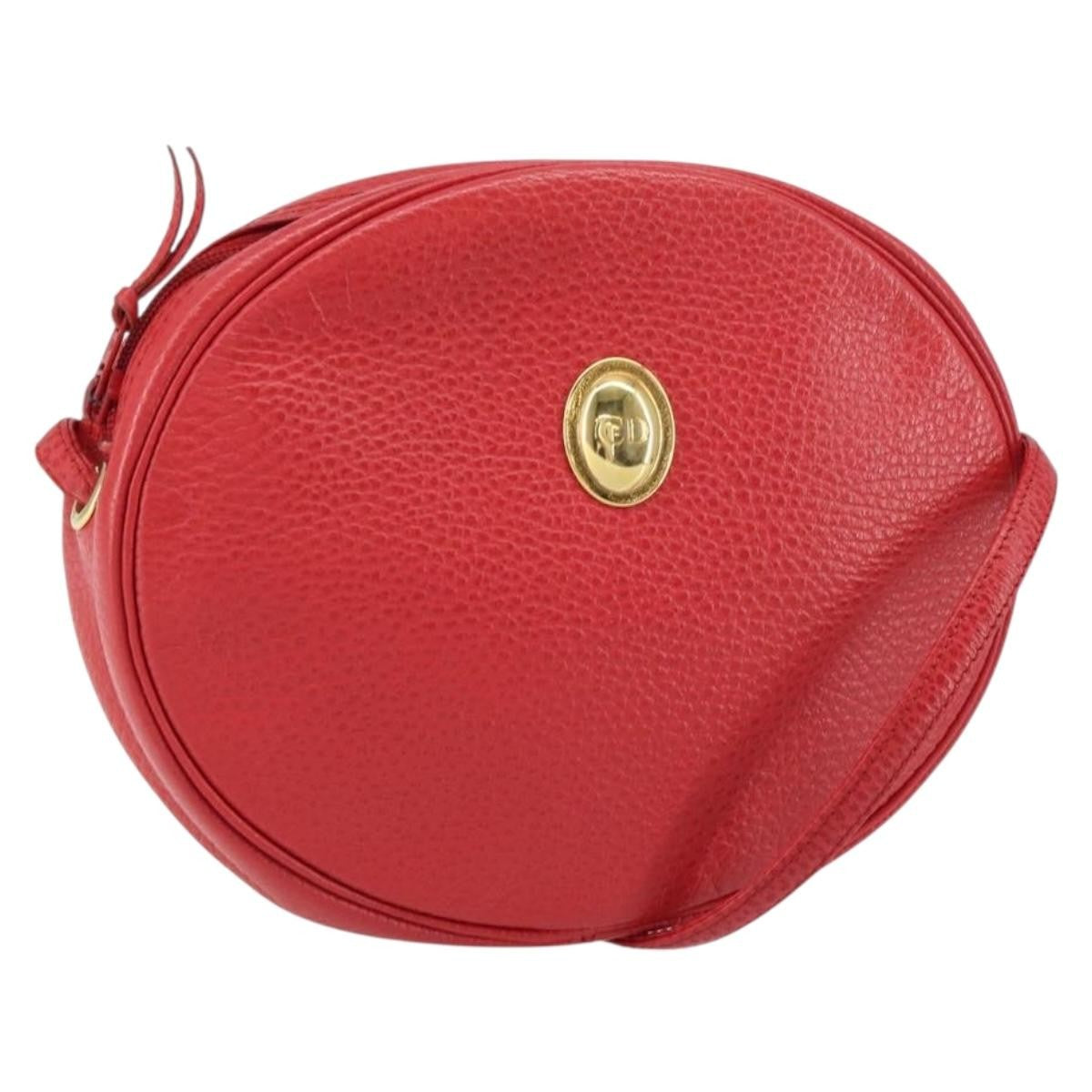 Christian Dior Vintage Leather Red Leather Shoulder Bag Bag (Pre-Owned)