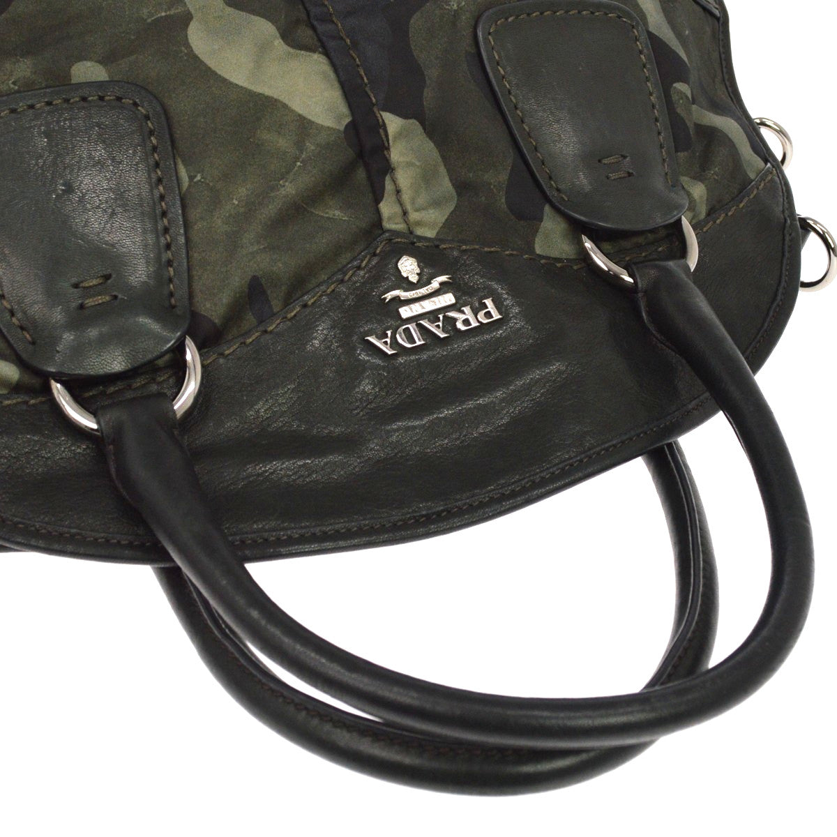 Prada Camouflage Tessuto Green Nylon Tote Bag Bag (Pre-Owned)