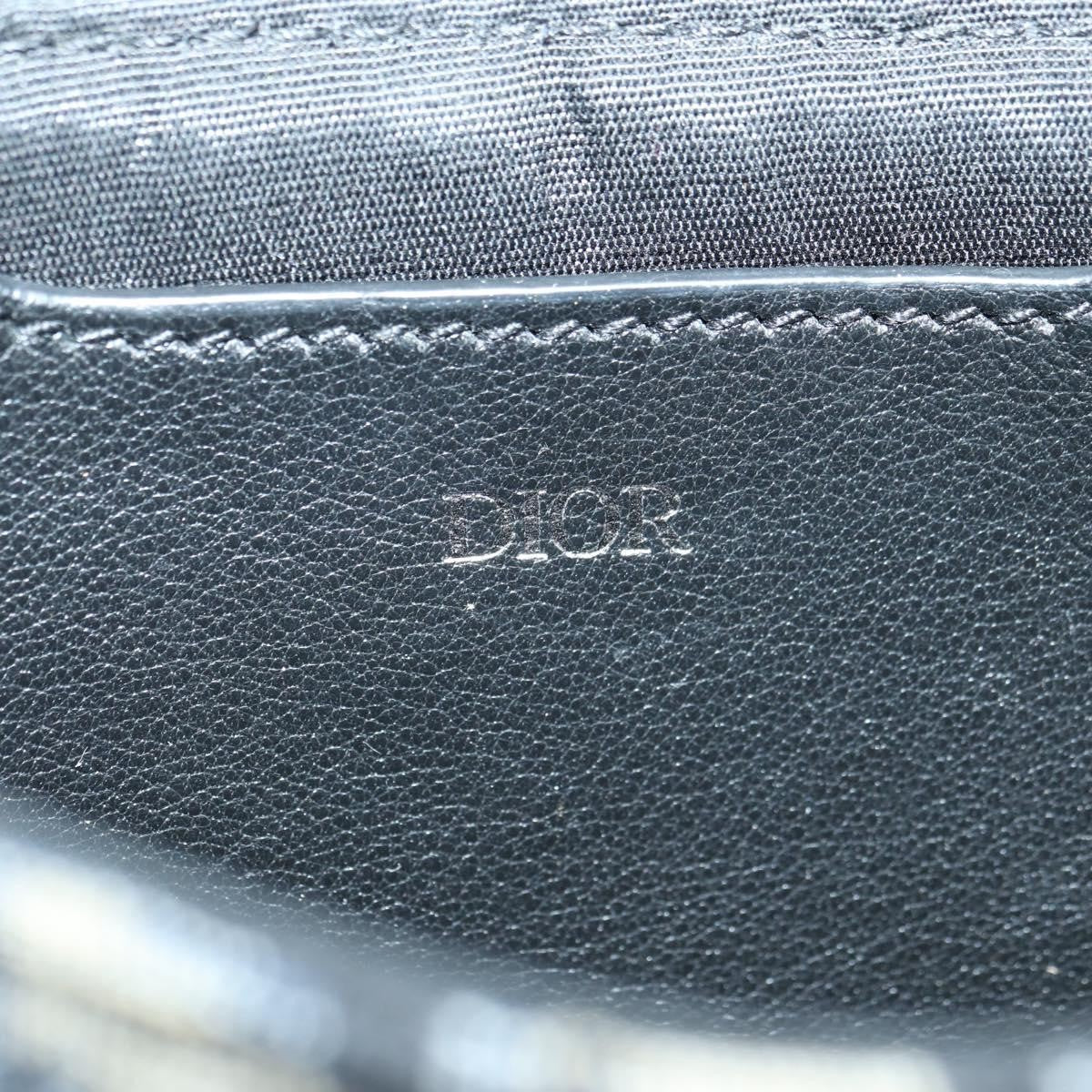 Christian Dior Clasp Lock Messenger Oblique Canvas And Leather Navy Canvas Clutche & Pouche Bag (Pre-Owned)