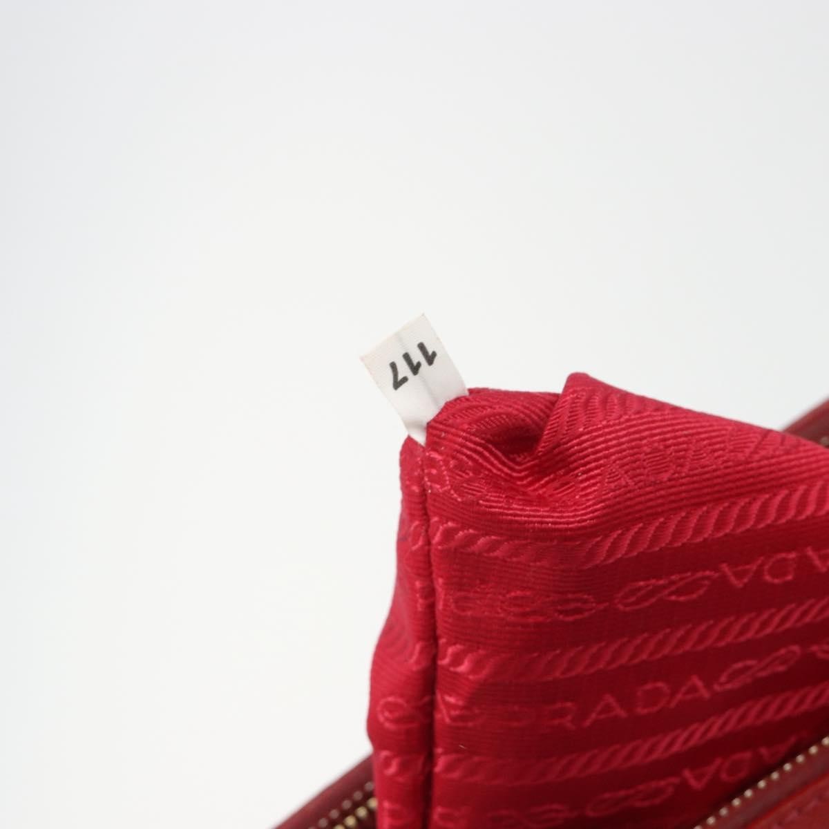 Prada Double Zip Lux Tote Saffiano Leather Red Leather Handbag (Pre-Owned)