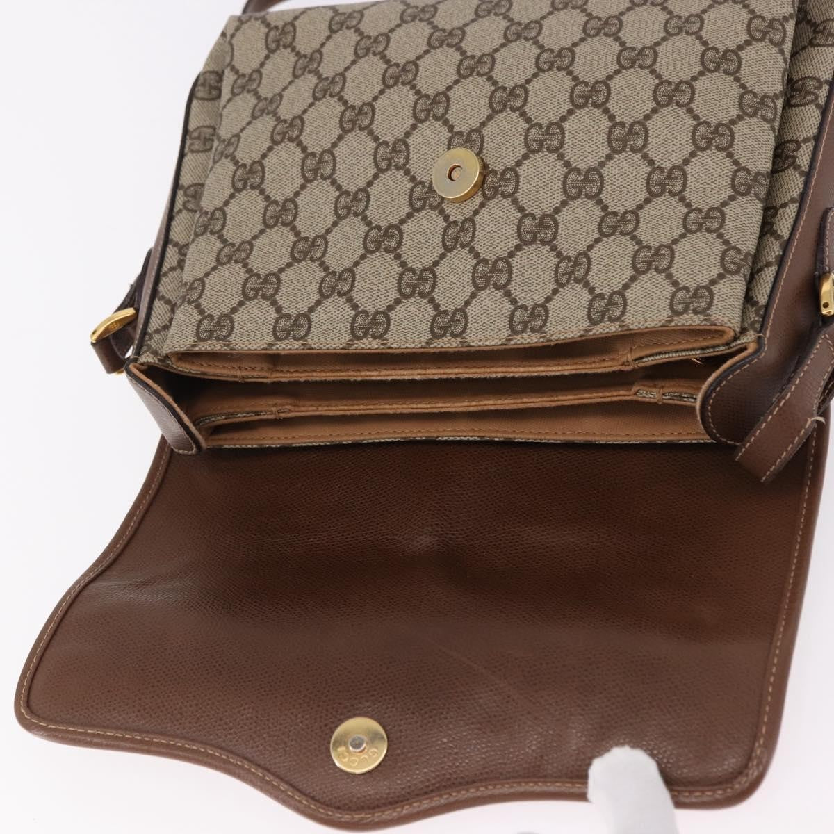 Gucci Shoulder Canvas Beige Canvas Shoulder Bag Bag (Pre-Owned)