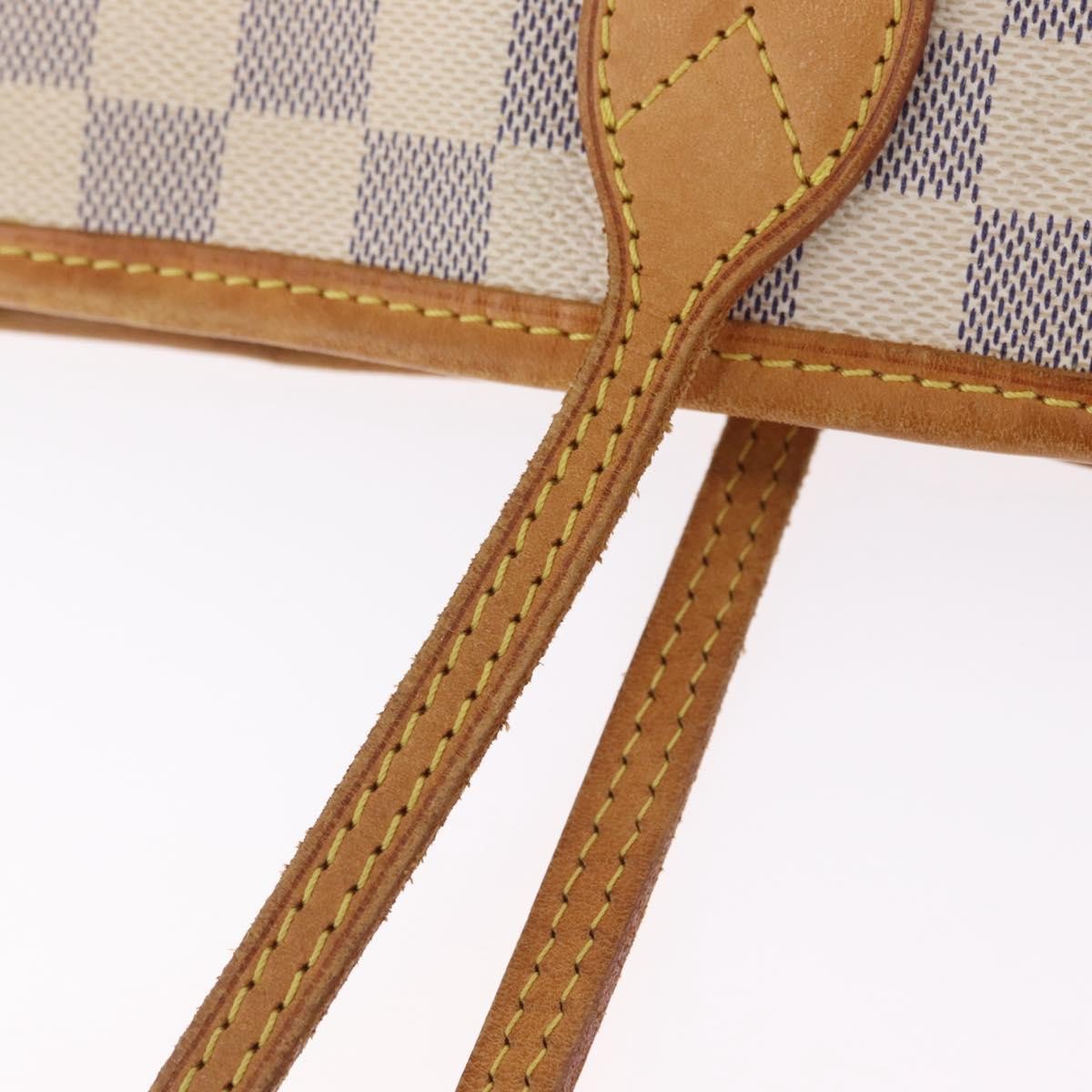 Louis Vuitton Neverfull Damier White Canvas Tote Bag Bag (Pre-Owned)