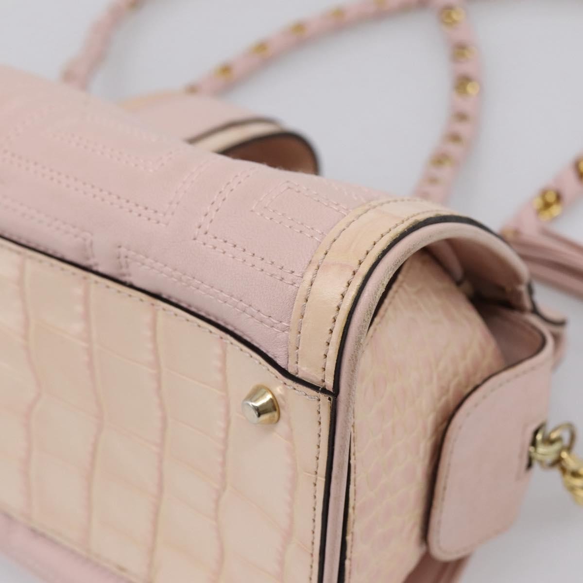 Versace Vintage Tote Leather Pink Leather Tote Bag Bag (Pre-Owned)