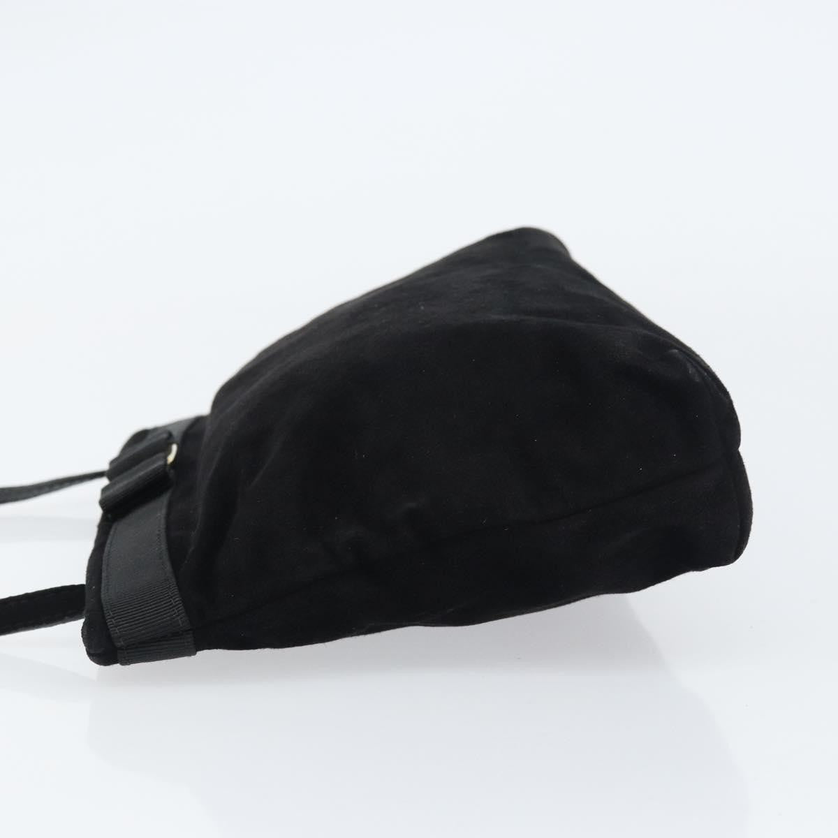 Salvatore Ferragamo Vala Suede Black Suede Shoulder Bag Bag (Pre-Owned)