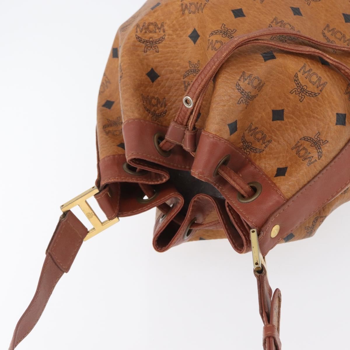 MCM Visetos Canvas And Leather Brown Canvas Shoulder Bag Bag (Pre-Owned)