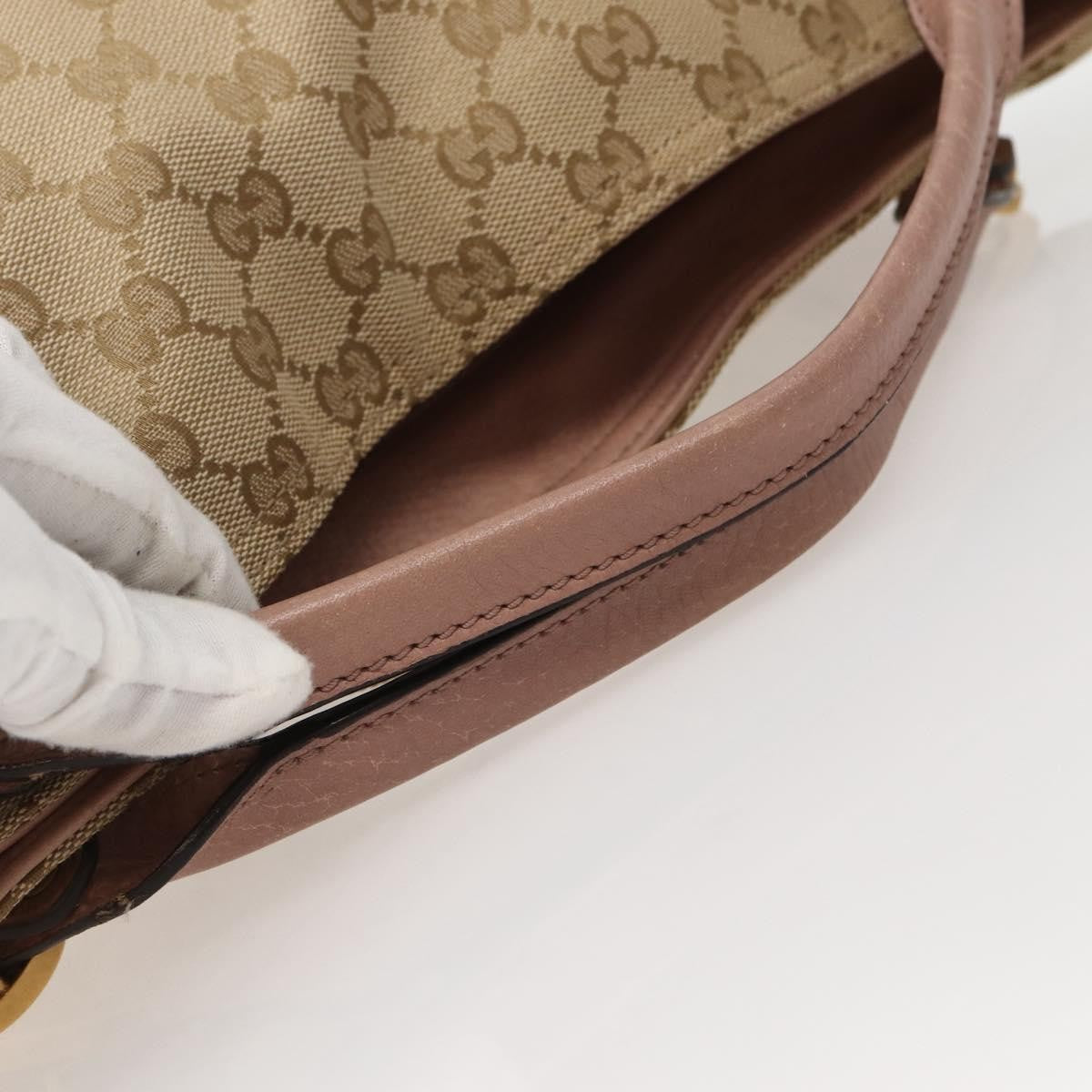 Gucci Vintage Interlocking G Canvas And Leather Beige Canvas Handbag (Pre-Owned)