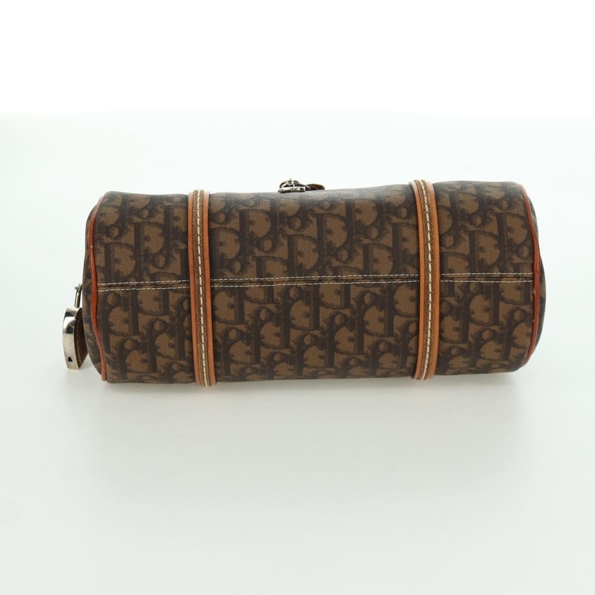 Christian Dior Vintage Trotter Romantique Boston Diorissimo Coated Canvas Brown Canvas Handbag (Pre-Owned)