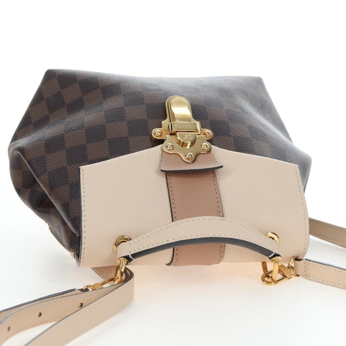Louis Vuitton Clapton Backpack Damier And Leather Brown Canvas Backpack Bag (Pre-Owned)