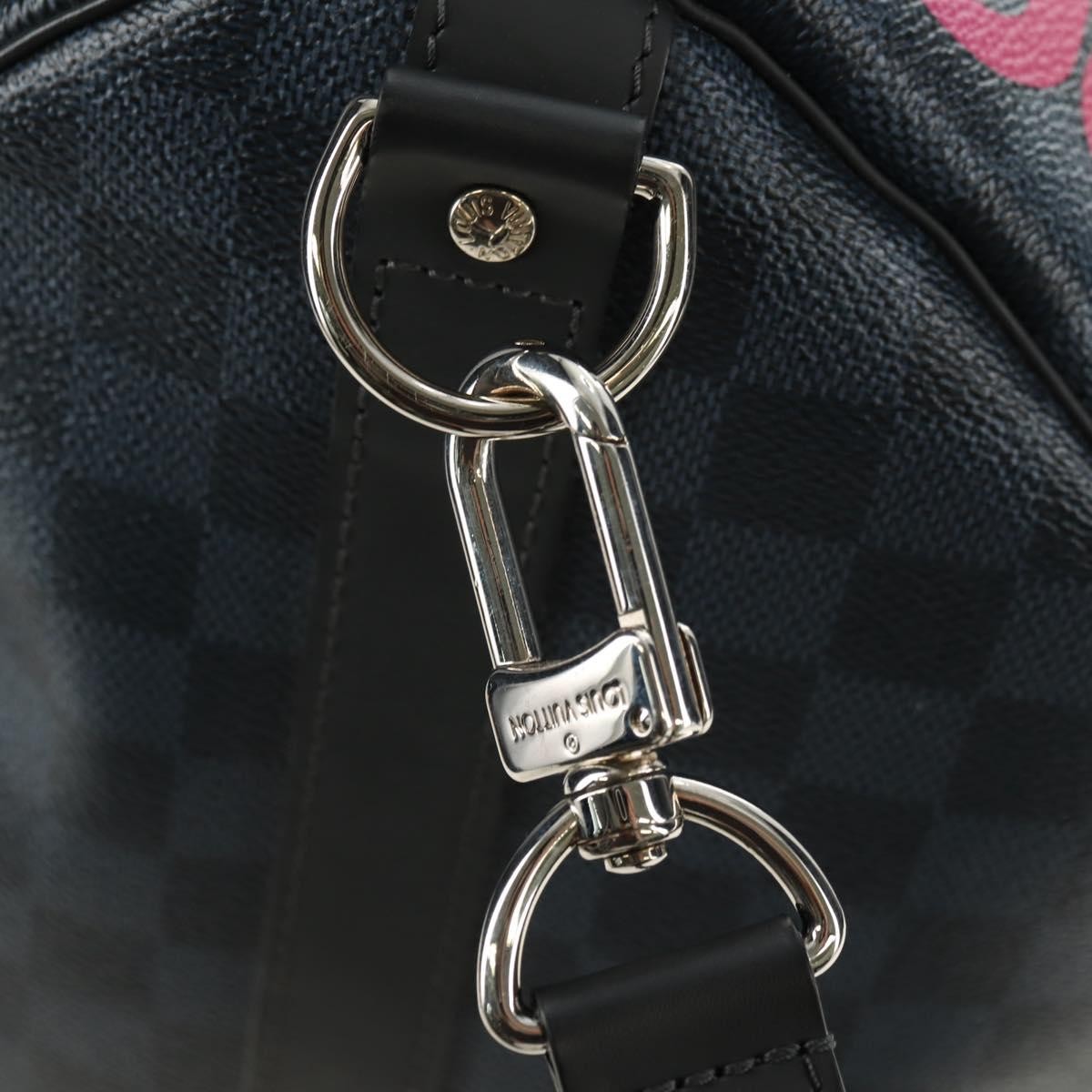 Louis Vuitton Keepall Bandouliere Limited Edition Damier Cobalt Jungle Blue Canvas Travel Bag Bag (Pre-Owned)