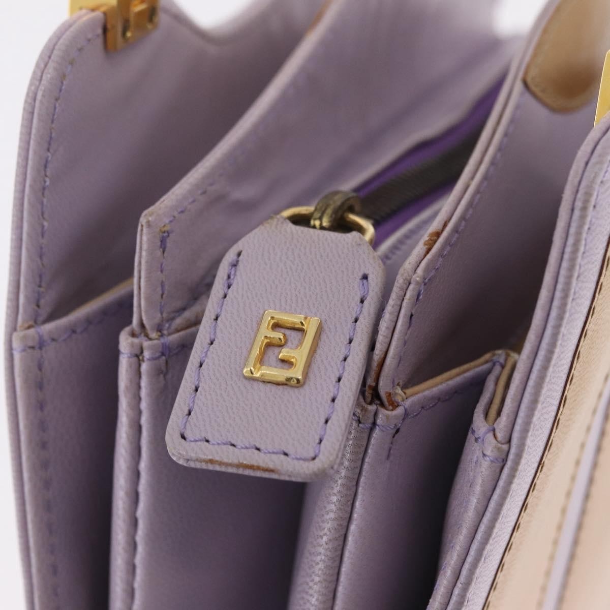 Fendi Handbag Cuir Purple Leather Handbag (Pre-Owned)
