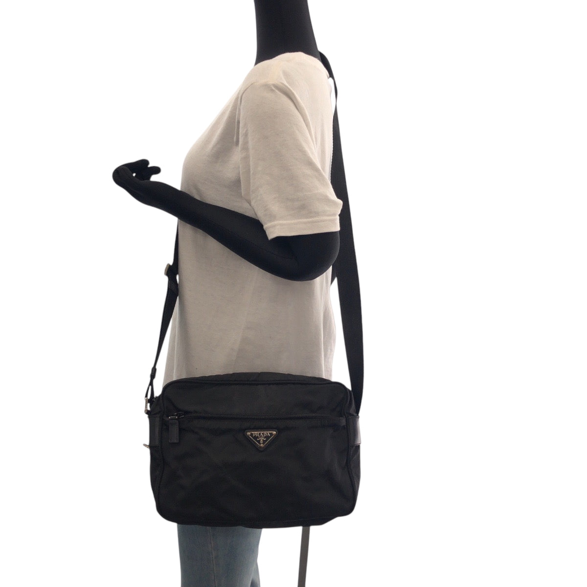 Prada Black Nylon Pochette Shoulder Bag (Pre-Owned)