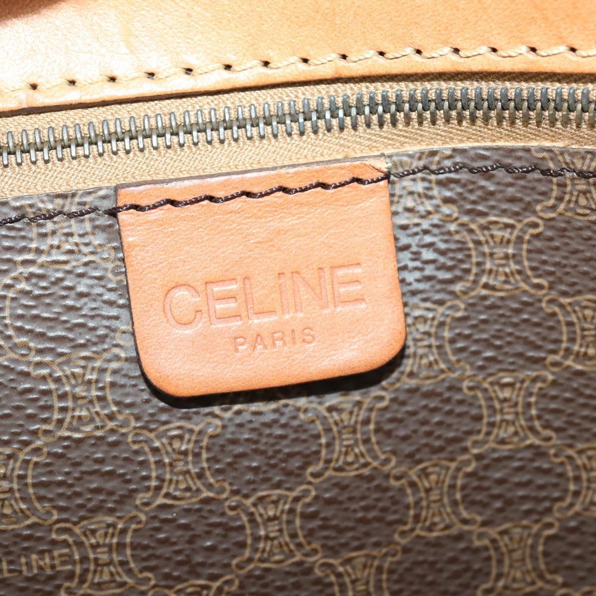 Celine Vintage Macadam Boston Canvas And Leather Brown Pvc Travel Bag Bag (Pre-Owned)