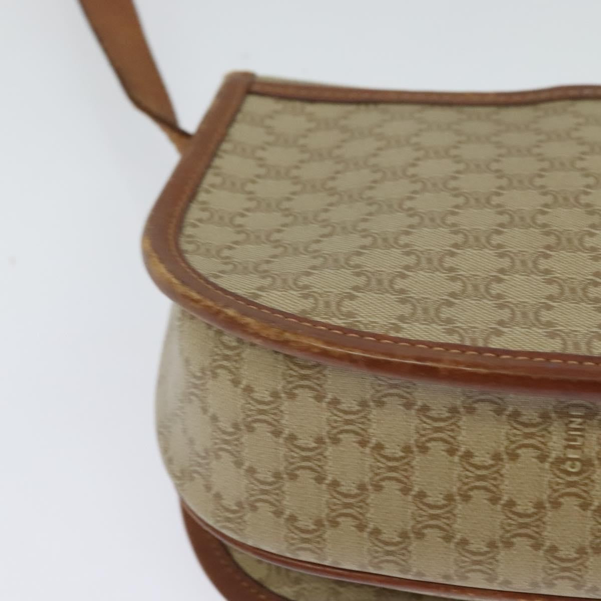 Celine Vintage Macadam Canvas And Leather Beige Canvas Shoulder Bag Bag (Pre-Owned)