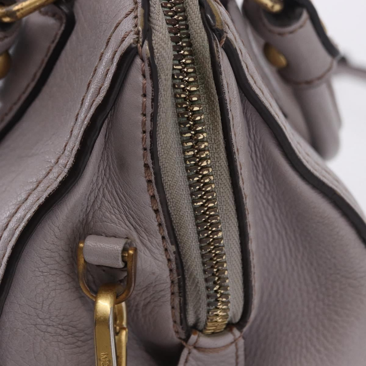 MCM Vintage Leather Gray Leather Handbag (Pre-Owned)