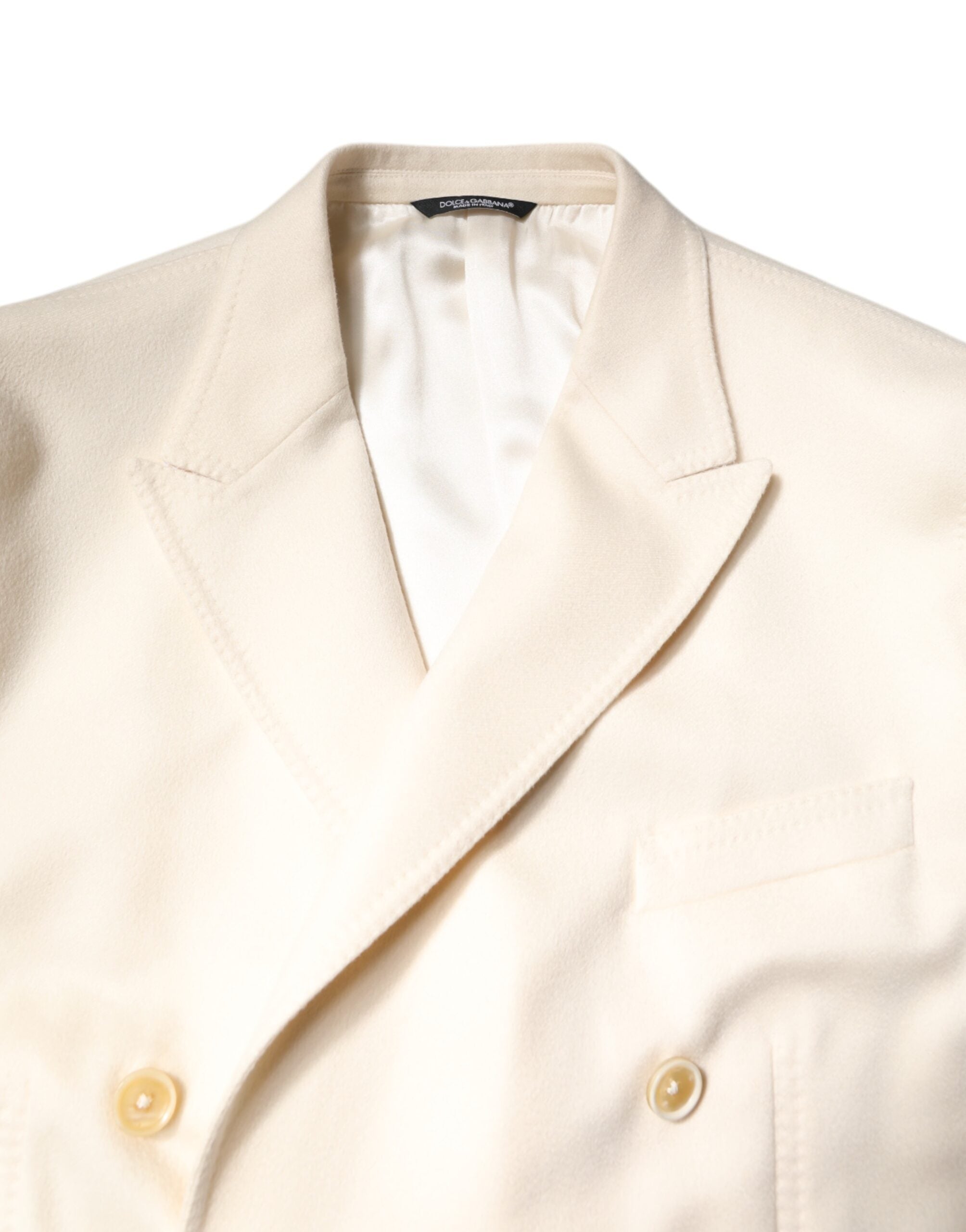 Dolce & Gabbana Beige Cashmere Double Breasted Coat Men's Blazer (Pre-Owned)