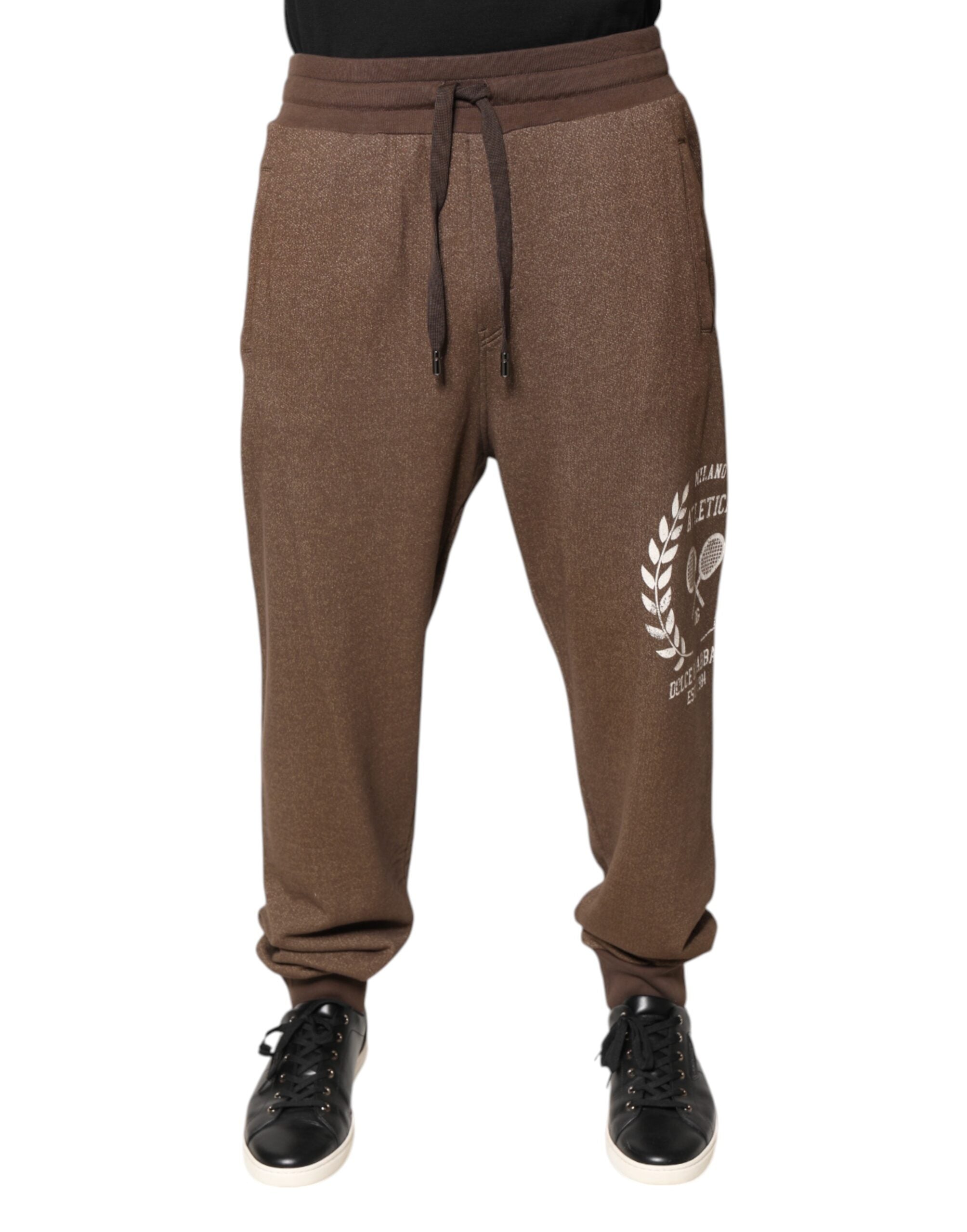 Dolce & Gabbana Brown Cotton Jogger SweatMen's Men's Pants (Pre-Owned)