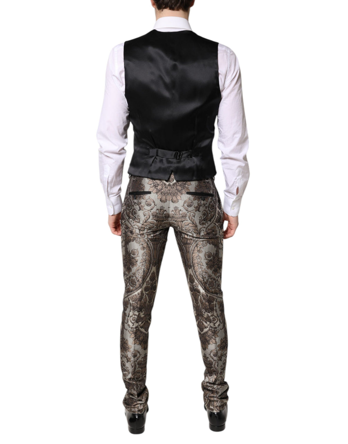 Dolce & Gabbana Multicolor Jacquard Single Breasted 3 Piece Men's Suit