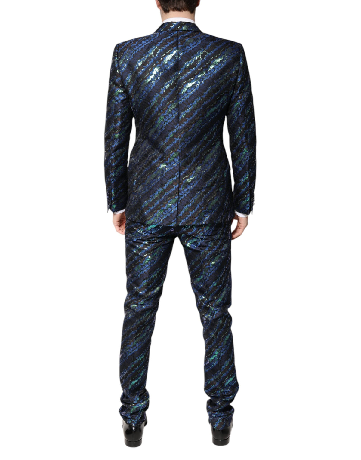 Dolce & Gabbana Multicolor Polyester Jacquard 2 Piece Men's Suit