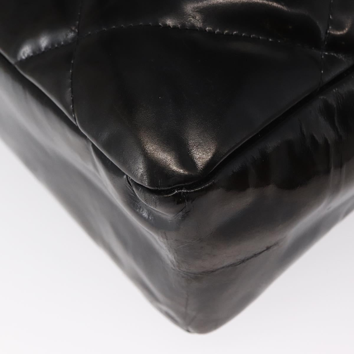 Chanel Vintage Enamel Black Patent_Leather Shoulder Bag Bag (Pre-Owned)