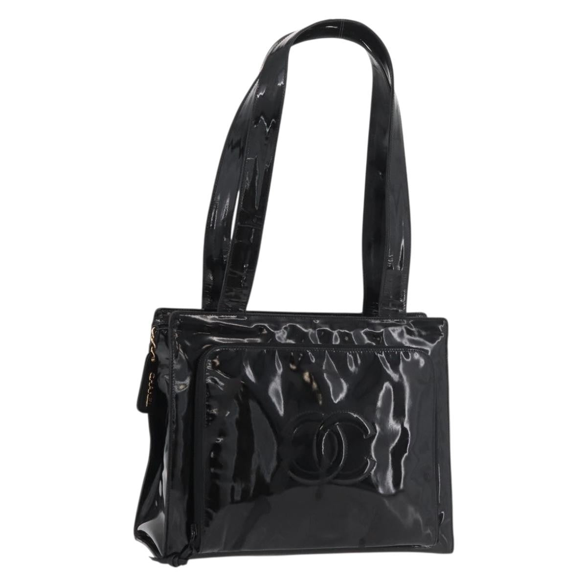 Chanel Cc Shoulder Bag Patent Leather Black Patent_Leather Shoulder Bag Bag (Pre-Owned)