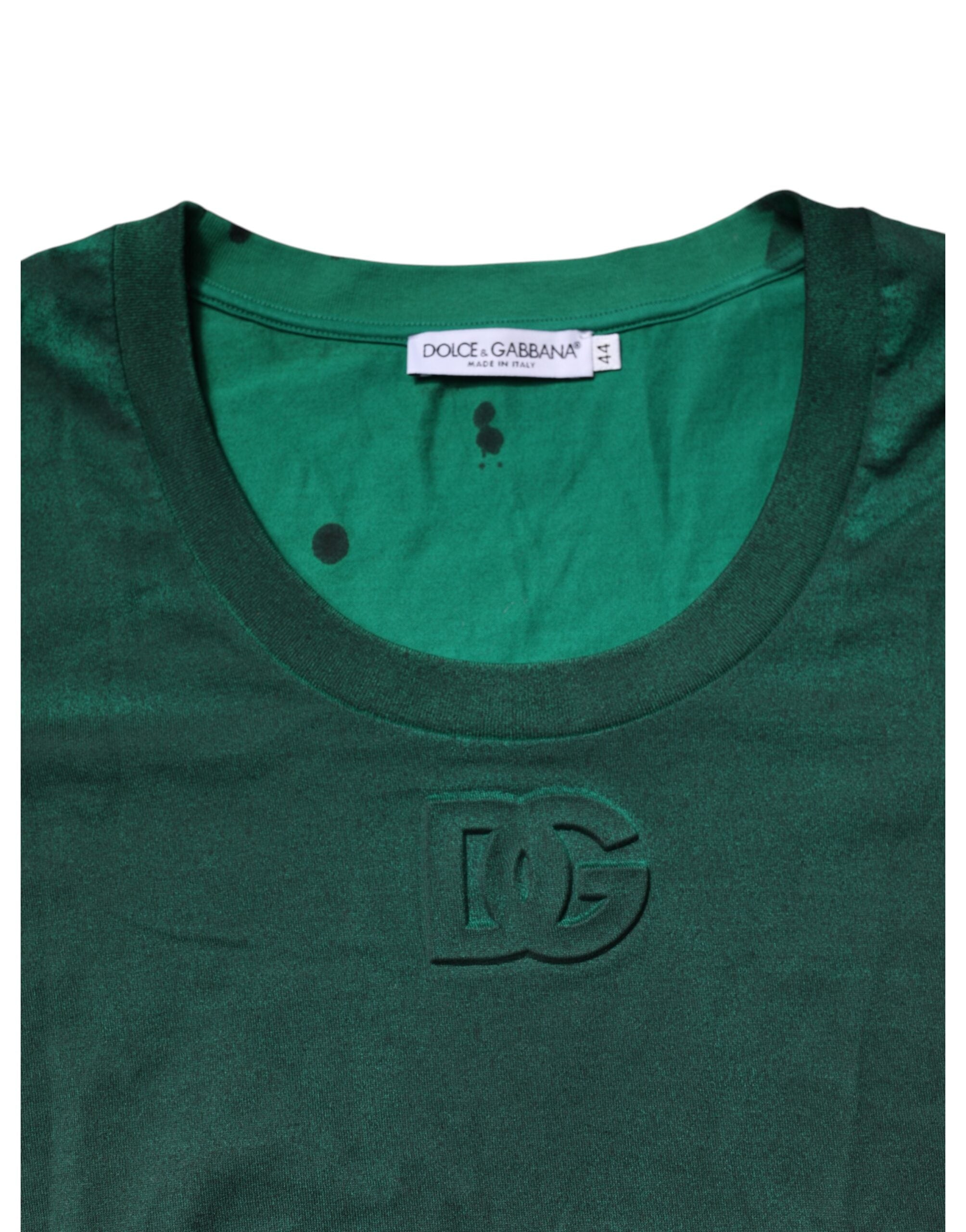 Dolce & Gabbana Green Cotton Round Neck Short Sleeves Women's T-shirt (Pre-Owned)