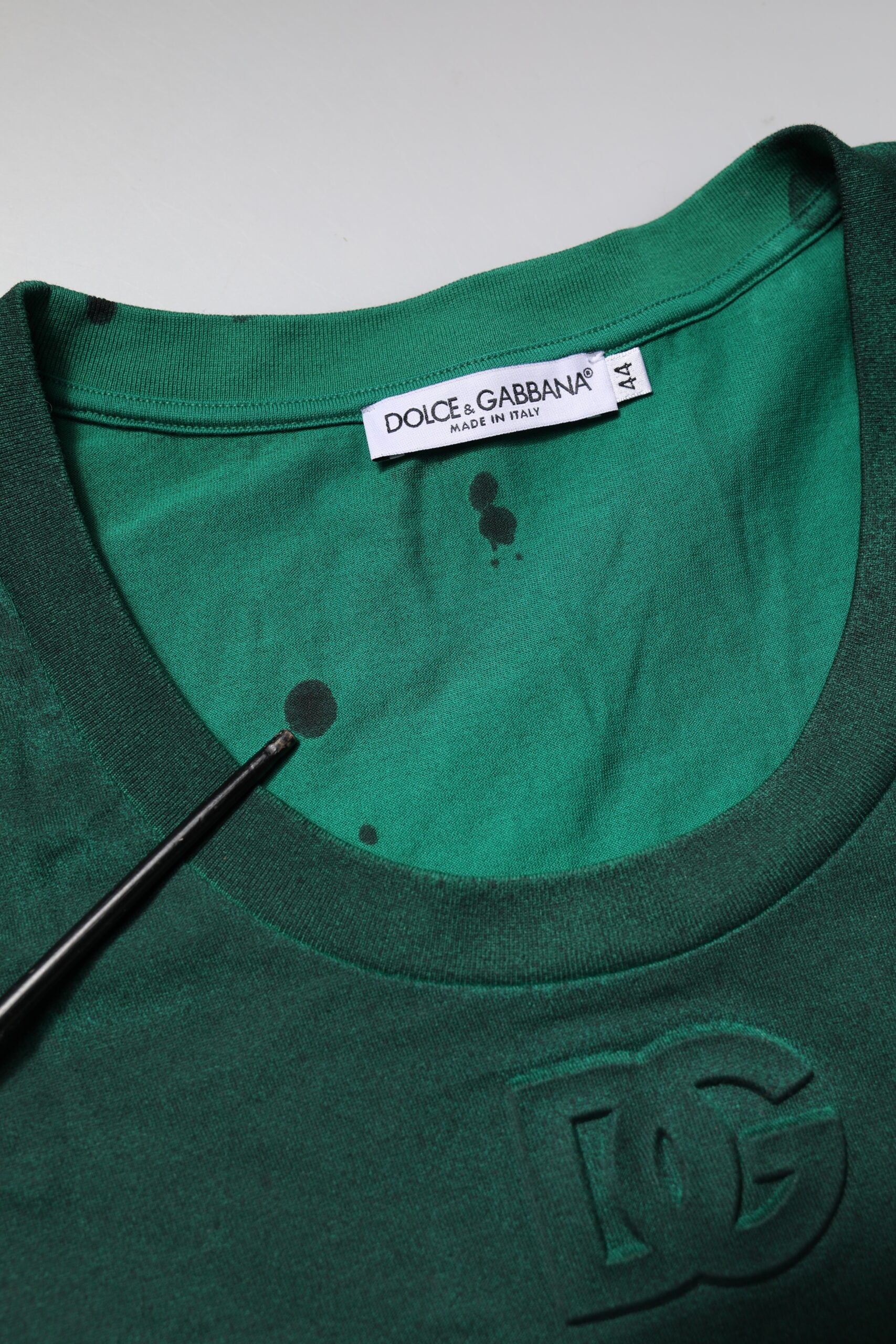 Dolce & Gabbana Green Cotton Round Neck Short Sleeves Women's T-shirt (Pre-Owned)