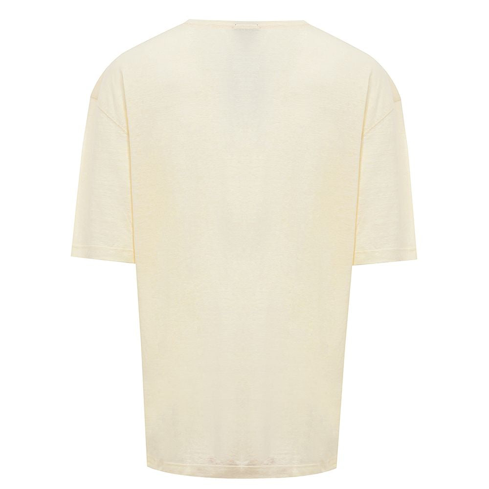 Corneliani Yellow Linen Men's T-Shirt
