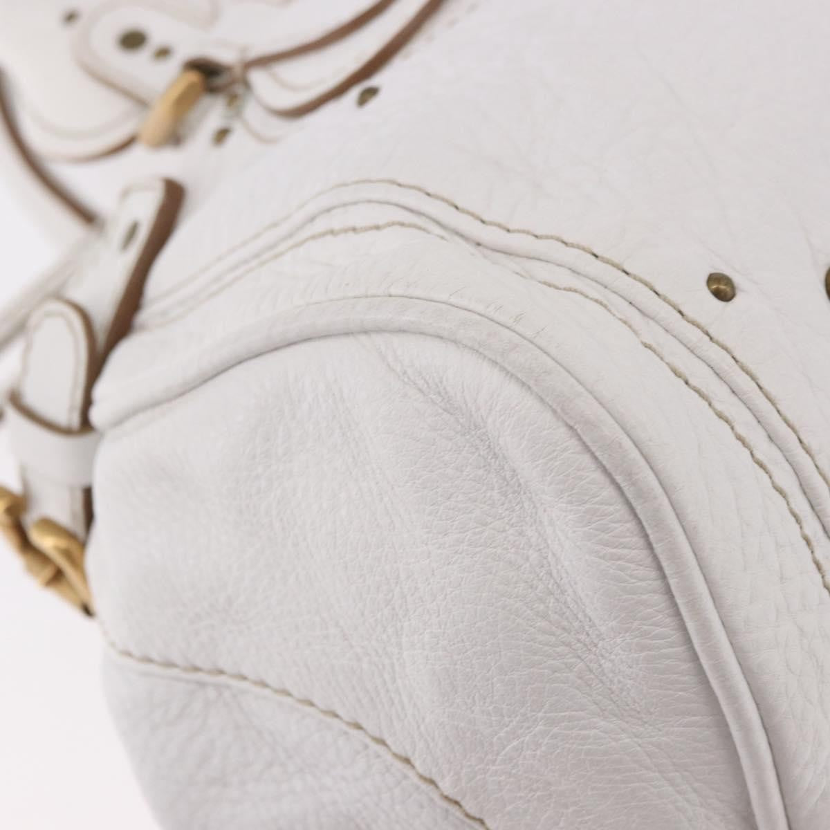 Chloe Paddington Lock Leather White Leather Handbag (Pre-Owned)