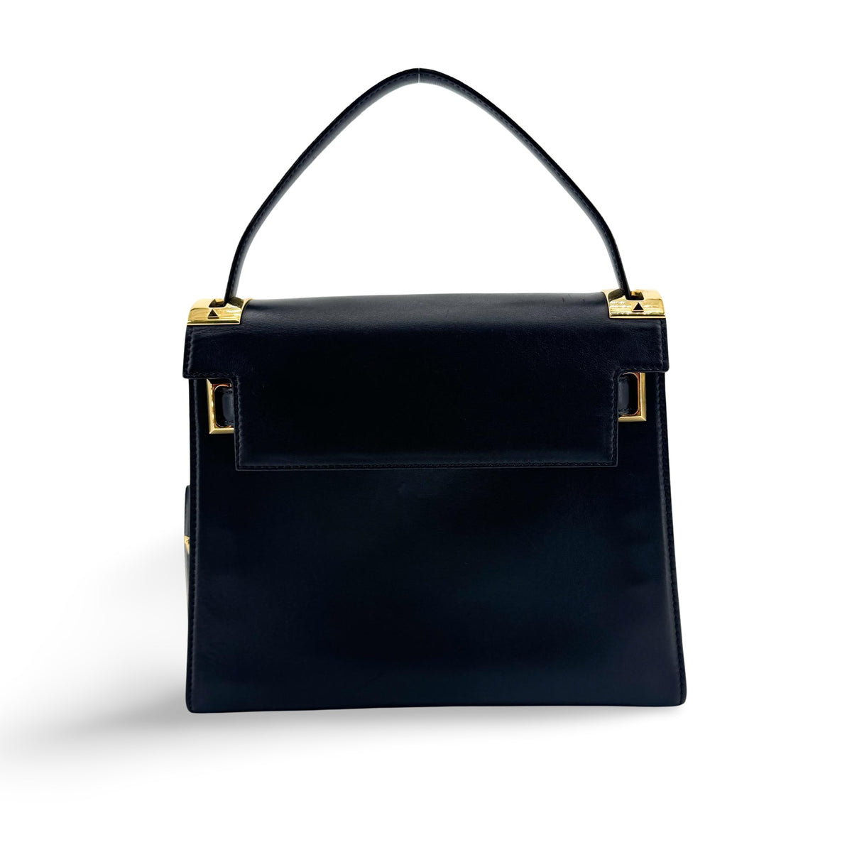 Valentino Garavani My Rockstud Satchel Leather Black Leather Handbag (Pre-Owned)