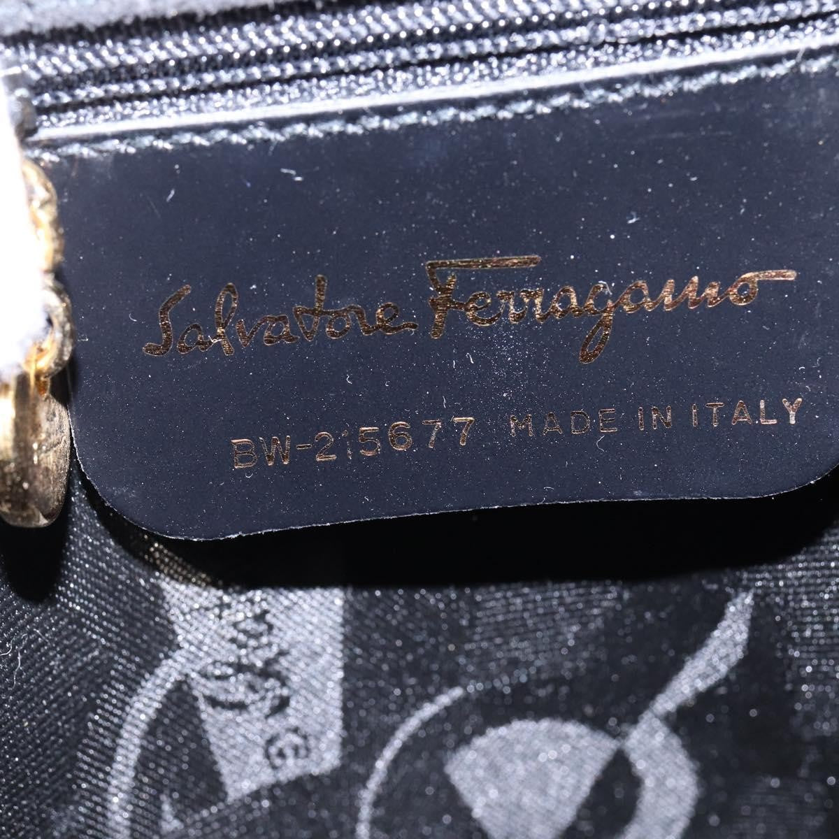 Salvatore Ferragamo Vintage Vara Bow Top Handle Patent Leather Black Patent_Leather Handbag (Pre-Owned)