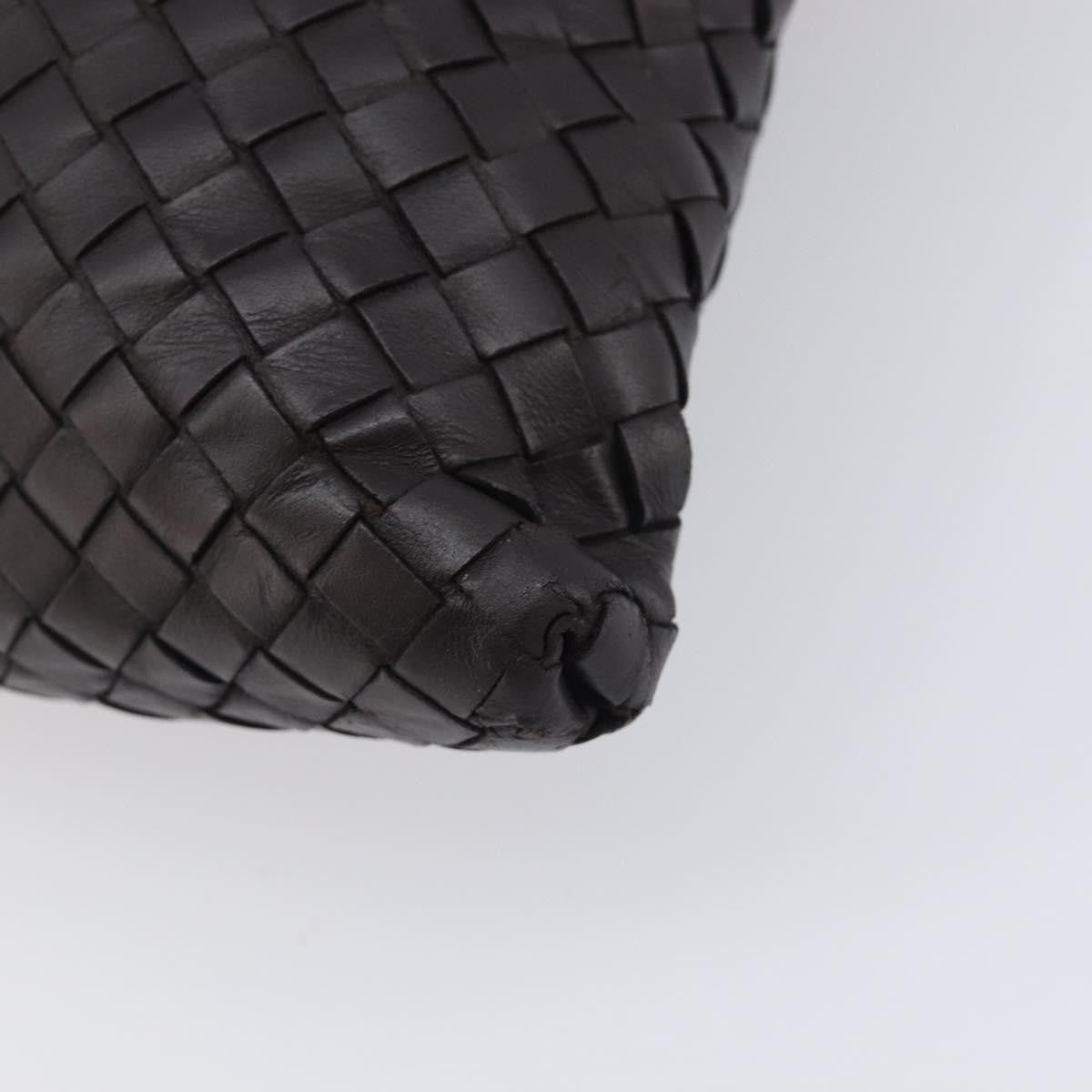Bottega Veneta Flat Messenger Intrecciato Nappa Black Leather Handbag (Pre-Owned)
