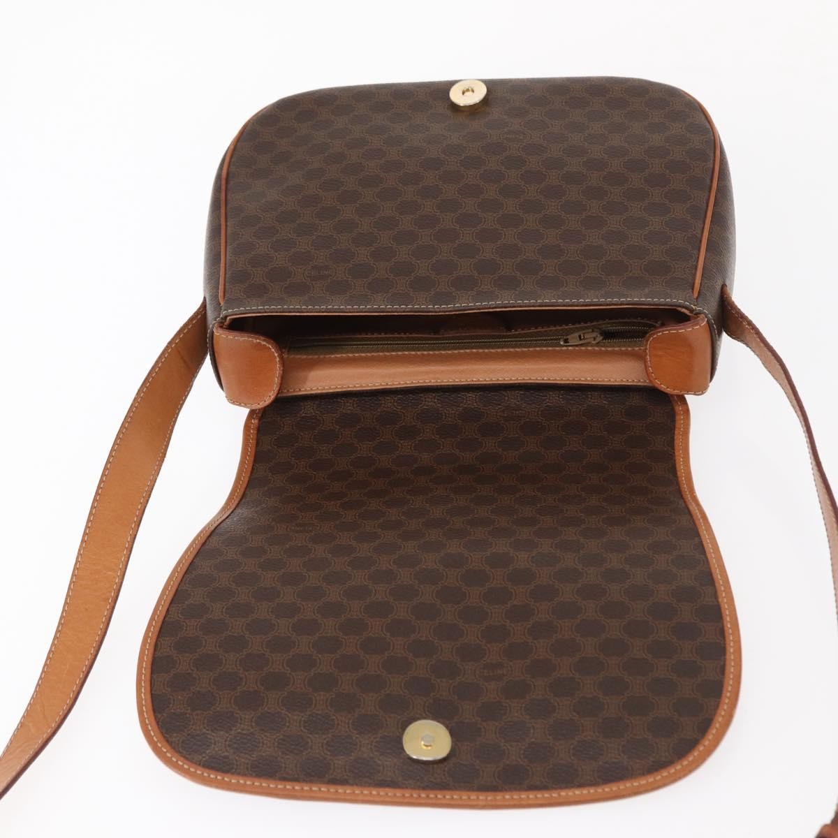 Celine Vintage Macadam Canvas Brown Canvas Shoulder Bag Bag (Pre-Owned)