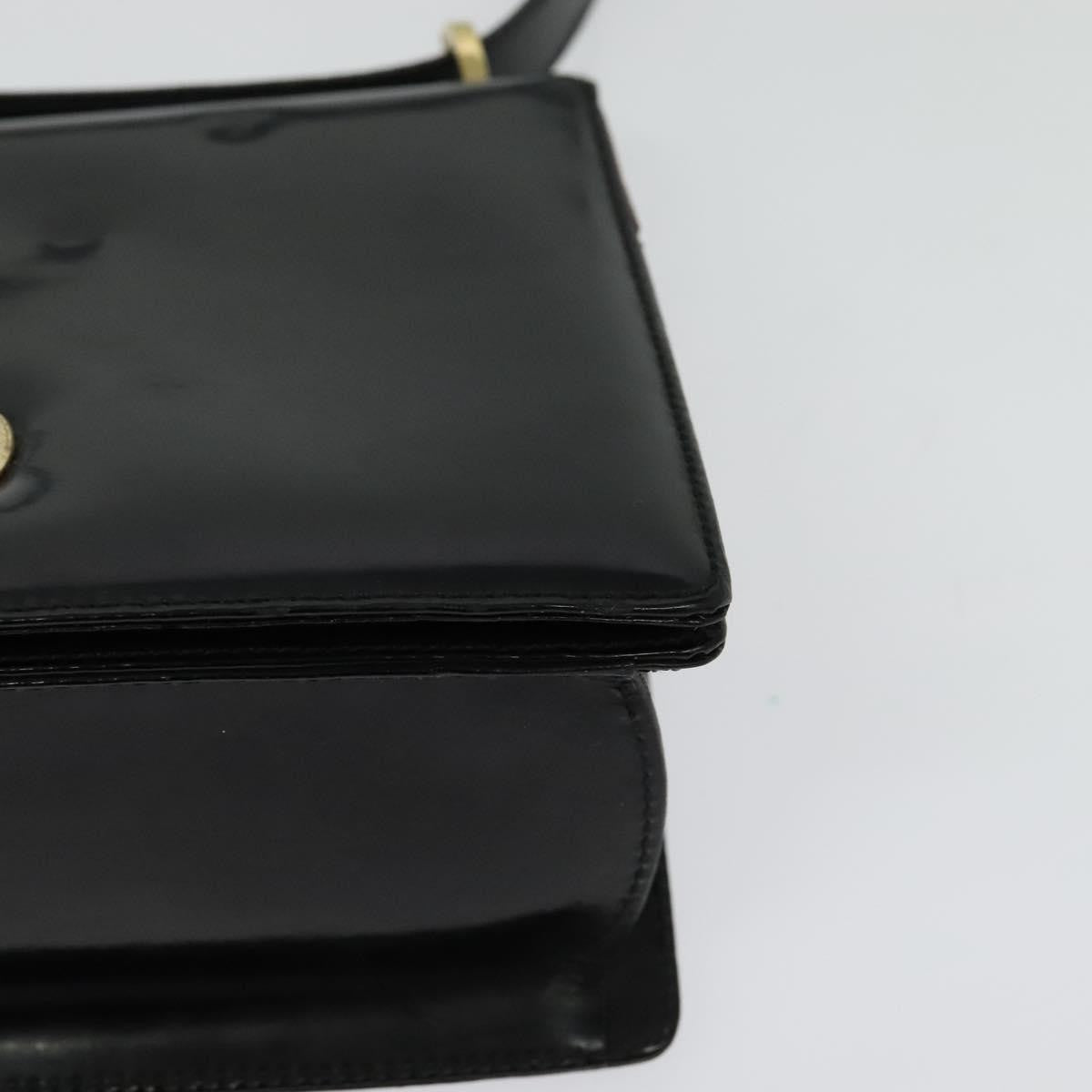 Salvatore Ferragamo Gancini Leather Black Leather Shoulder Bag Bag (Pre-Owned)