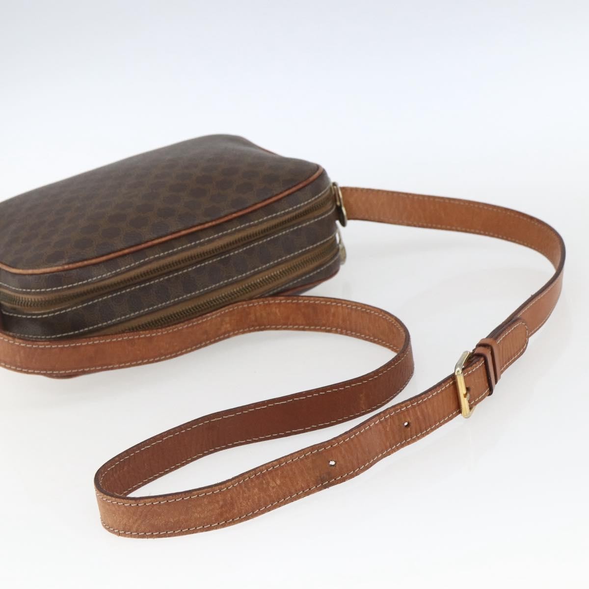 Celine Vintage Macadam Canvas Brown Canvas Shoulder Bag Bag (Pre-Owned)