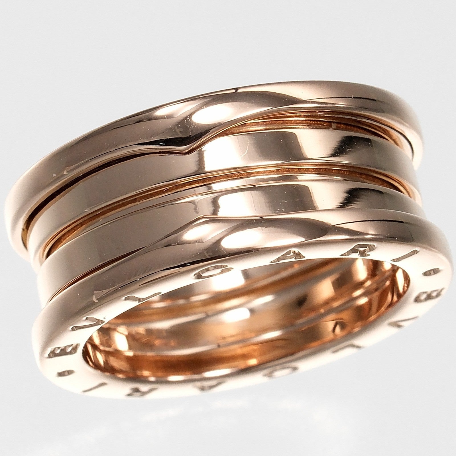 Bvlgari B.Zero1 Three Band 18K Rose Gold Gold Pink_Gold Ring Jewelry (Pre-Owned)